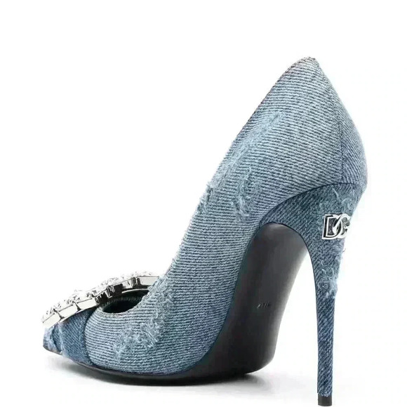 New Dolce & Gabbana Patchwork/Denim Blue Jean 105 MM Pump, NEW IN BOX size 39 - Picture 13 of 17